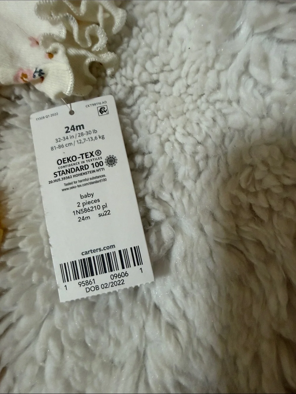 NWT Carter's Yellow and Cream Gingham Romper 24 months